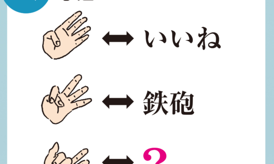 東大ナゾトレの問題に挑戦。指4本＝いいね、3本＝鉄砲、2本は何？