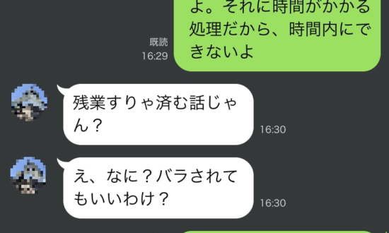 秘密の趣味がバレて最悪…！LINEで仕事を押し付ける同僚のしもべに